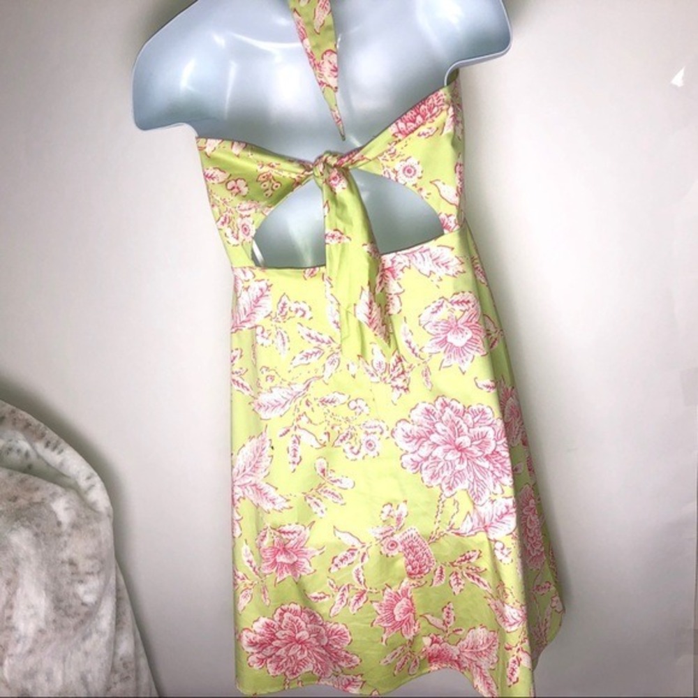 Madison Leigh Yellow Pink Floral Cottagecore Halter Sundress 6 Resortwear Vaca‎ - Picture 8 of 12